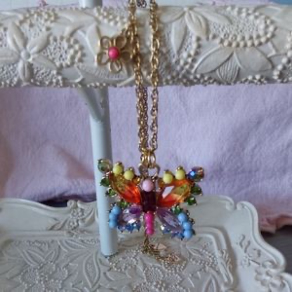 Betsey Johnson  Love Fest butterfly necklace